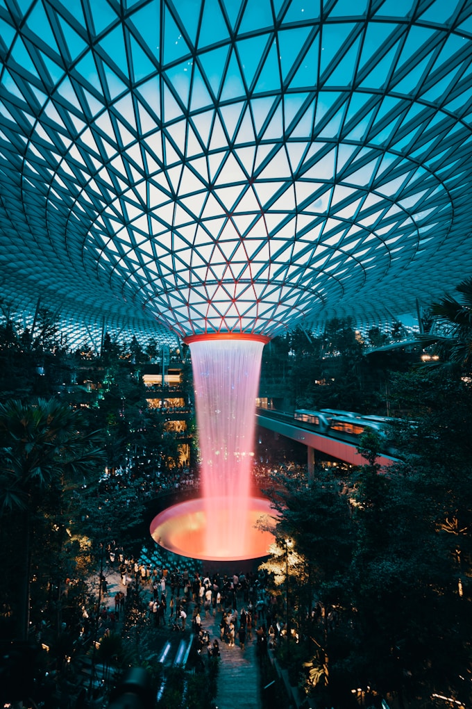 Singapore city skyline with greenery