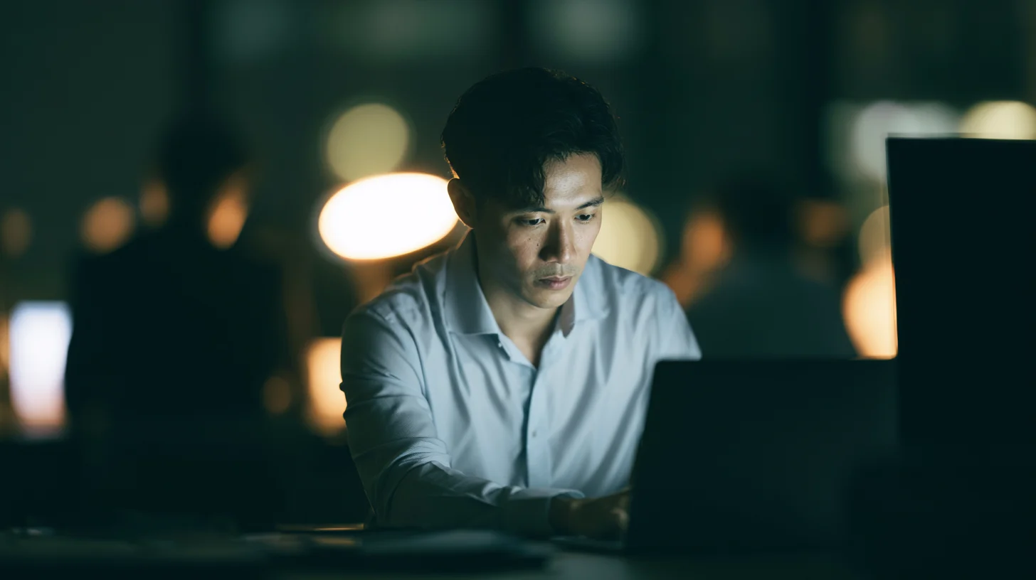A founder working late